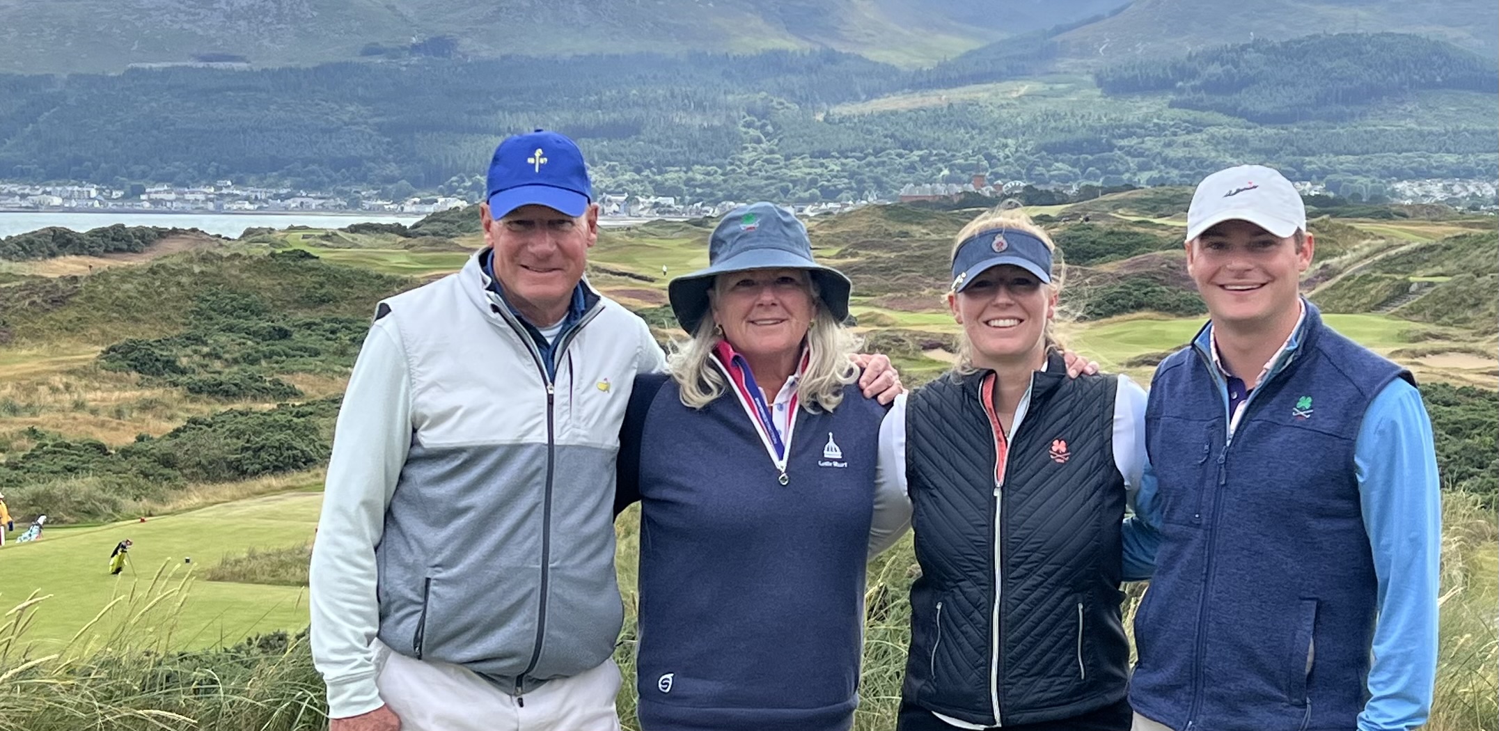 Kathy (Tuttle) '79 P '11 with husband David, daughter Paige '11, and son Spencer in Northern Ireland.