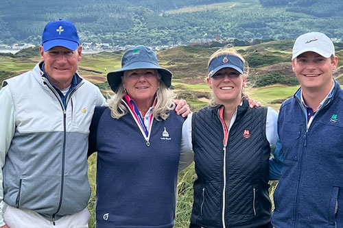 Kathy (Tuttle) '79 P '11 with husband David, daughter Paige '11, and son Spencer in Northern Ireland.